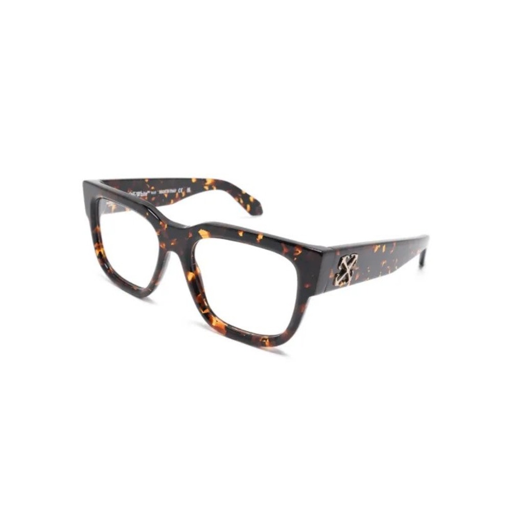 Off-White Havana Tortoise Square Optical Glasses OERJ08C Made‎ in Italy NEW